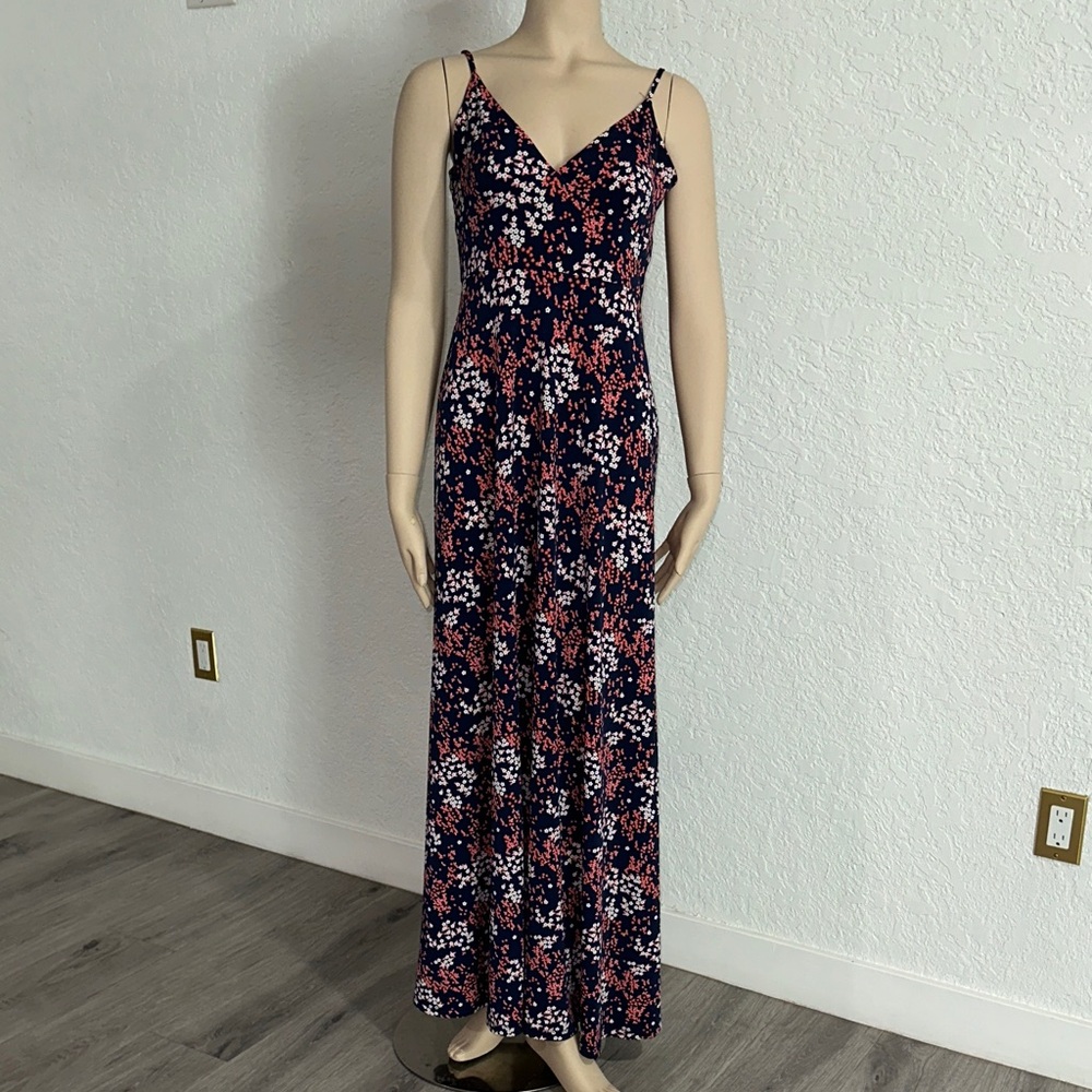 Michael Kors Floral Maxi Dress in Navy and Pink